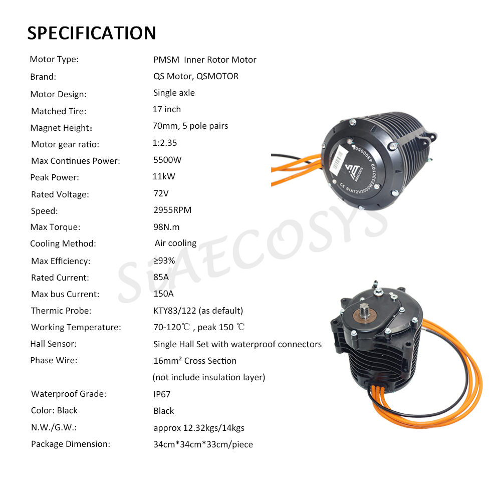 QSMOTOR QS138 70H V3 3000W 750 - Fardriver Nd72850 Controller recensie en prijs